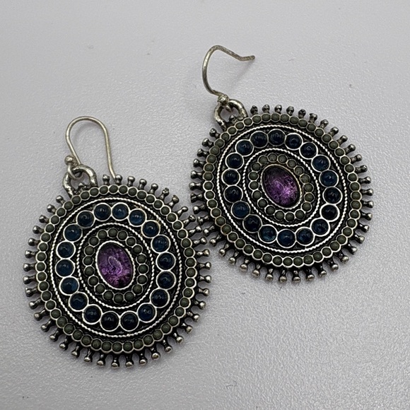 Lucky Brand Jewelry - Lucky Brand Silver and Purple Boho Earrings